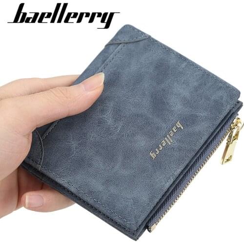 Baellerry Male Short Vertical Fashion Wallet Large-capacity Multi-card Site Zipper Coin Pocket Leather Casual Men Money Purse