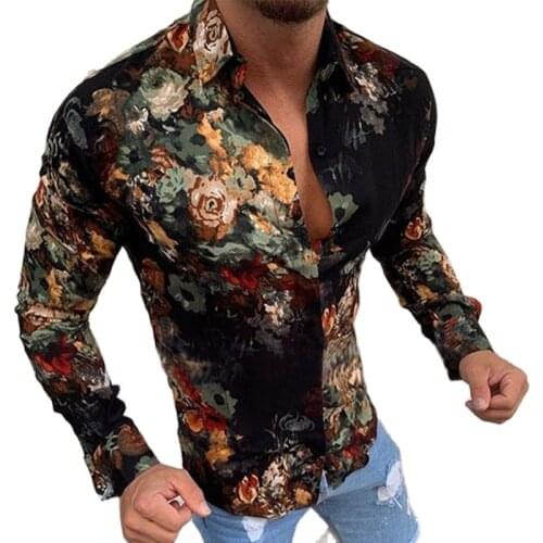 Summer Mens Fashion Shirt Hawaiian Slim Fit Short Sleeve Floral Shirts Men Casual Holiday Party Clothing Turn-down Collar Shirt