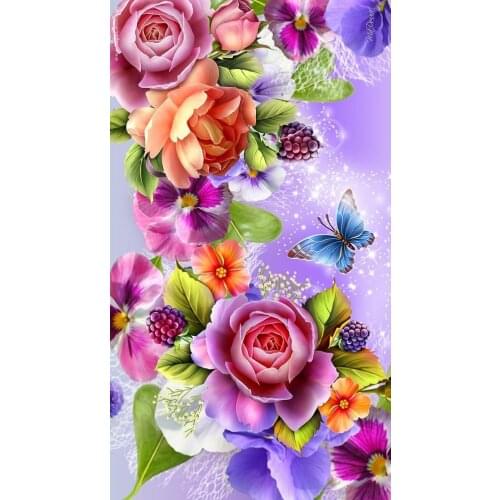 Div 5D Floral Flower Leaves Leaf Butterfly Sparkly Full Diamond Painting cross stitch kits art Scenic 3D paint by diamonds