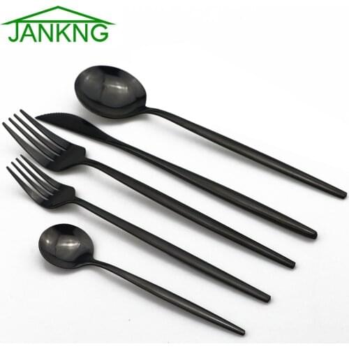 Colorful 4/5/6 Pcs Dinnerware Set Knife Fork Spoon Kitchen Flatware Set 18/10 Stainless Steel Tableware Set Home Accessories