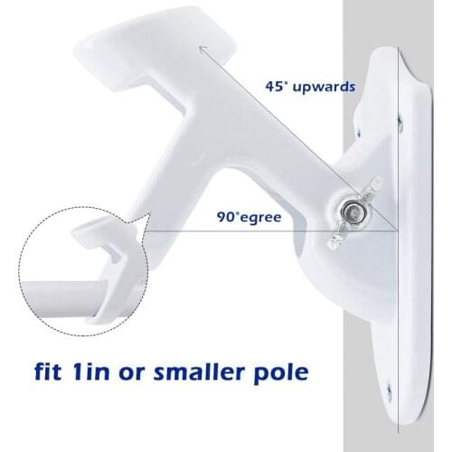 Flagpole Wall Mount 2 Angle Flag Pole Holder Mounting Flagpole Windsock Base Aluminium Alloy White Multipurpose Bracket flags