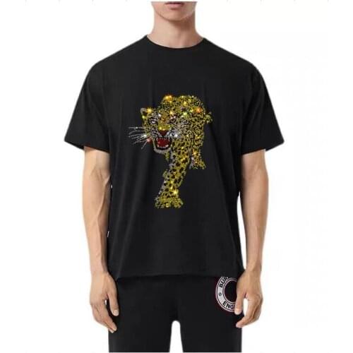 New Fashion Mens Hot Drilling top tShirts Luxury Brand Designer Slim fit Casual tshirt man