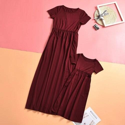 Family Matching Outfits Mom Baby Mommy and Me Clothes Short Sleeve Woman Girls Dress Clothing Summer Mother Daughter Dresses