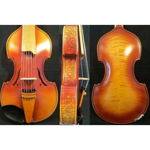 Baroque style professio Master 7×7 strings 17" Viola d'Amore,angel scroll#14566