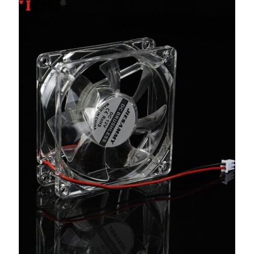 Transparent Cooling Fan PC Computer Case Brushless Cooling Fan 80mm 8025S DC 12V 4Pin Cooler