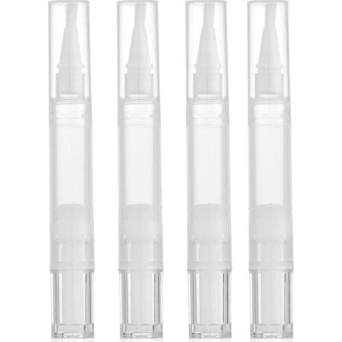 4 Pcs Empty Nail Oil Pen With Brush Liquid Foundation Multipurpose Refillable Bottles 3Ml Travel Size Cosmetics Holder