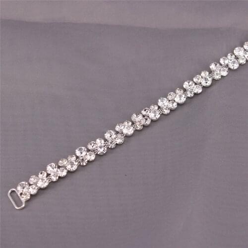 Saprkly Silver Sash Belt with Beads Rhinestone for Wedding Bride/Baby Shower Dress