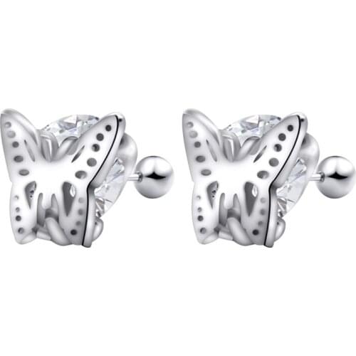 Animal Earrings 925 Sterling Silver Earrings Simple Butterfly Stud Earrings For Women Fine Jewelry Fashion Gift in Wedding