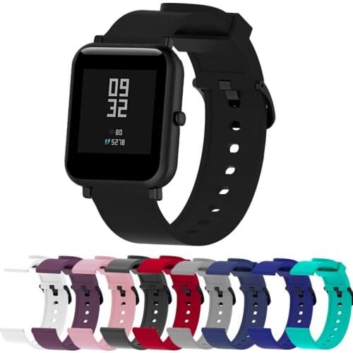 Silicone Strap Watch Band For Huami Amazfit Bip Watch Wrist Band 20mm For Xiaomi mijia quartz/Garmin Forerunner 645 Vivoactive 3