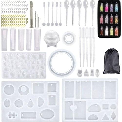 148 Pieces Resin Jewelry Making Starter Kit, Silicone Casting Mold for Beginners with Molds, Resin Kits and Tools Set