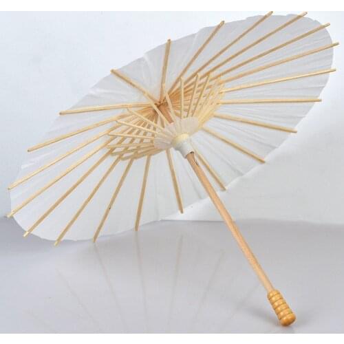 60pcs Bridal Wedding Parasols White Paper Umbrellas Chinese Mini Craft Umbrella Diameter 20,30,40,60cm W9656