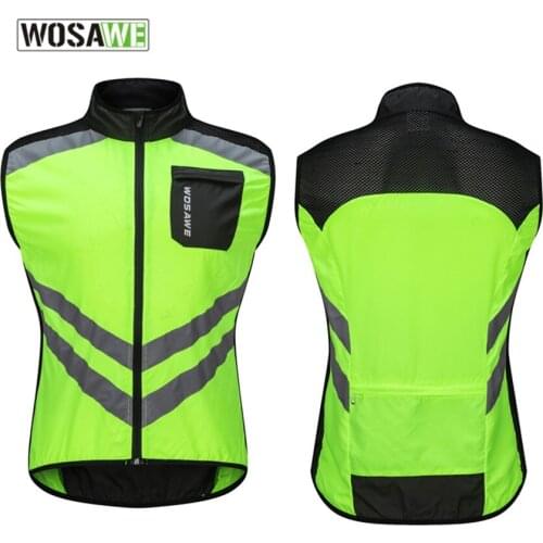 WOSAWE Light Jacket Reflective Cycling 2018 Sleeveless Waterproof Shirt Outdoor MTB Road Bike Bicycle 3D Cut Design Breathable
