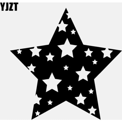 YJZT 12.5CM*12.4CM Vinyl Decal Star Car Sticker Decor Art Black/Silver C3-0602