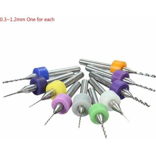 10pcs 0.1mm~1.2mm Import Carbide PCB Drill Bits Print Circuit Board Mini CNC Drilling Bit Set Power Tool Accessories