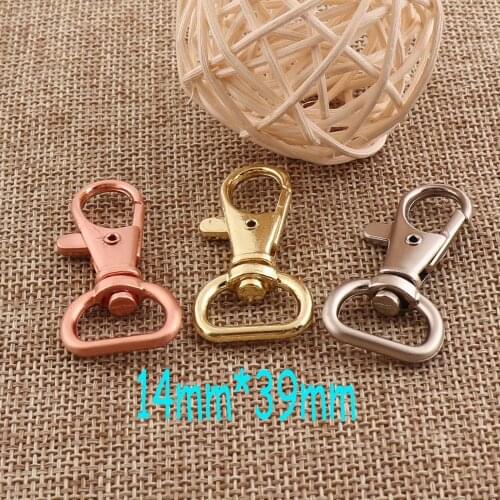 10 pcs Lobster Swivel Clasps,Lobster claw clasp Gold/Rose Gold/Silver Hook Clasps Claws 14mm Carabiner Snap Buckle Gate