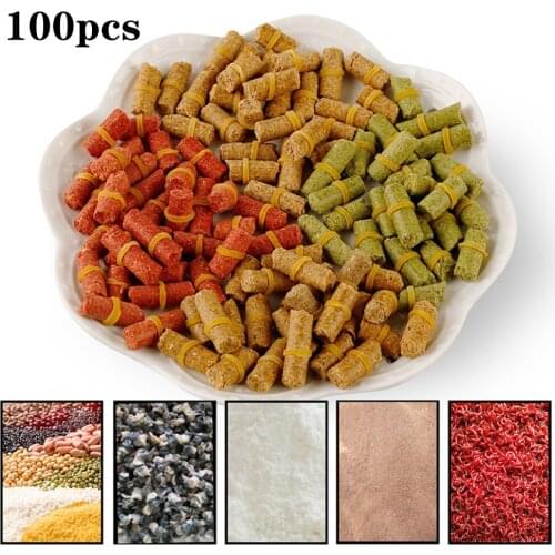 100Pcs River Sea Carp Fishing Baits Smell Grass Carp Baits Fresh Scent Fishing Baits Lure Insect Particle Rods Suit Particle