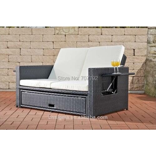 2014 Multi-fuction Flexible Rattan Ootdoor Garden lounge Sofa Bed