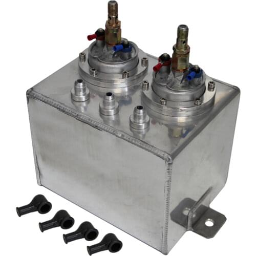 3L High Flow Fuel Swirl Surge Pot Tank + 2PCS External 044 Dual Fuel Pump