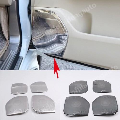 4pcs For LEXUS LX570 2016-2019 Car Door Stereo Speaker Frame Decoration Cover Trim Silver/Black titanium Car Accessories