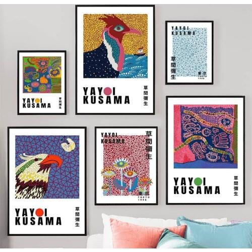 Yayoi Kusama Abstract Bird Eye Wall Art Canvas Painting Nordic Posters And Prints Graffiti Wall Pictures For Living Room Decor