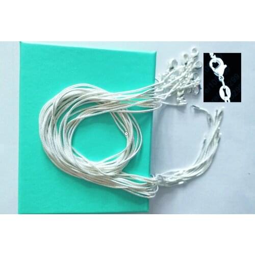 10pcs/lot Promotion! wholesale S925 Silver color necklace, - fashion jewelry Snake Chain 1mm Necklace 16 18 20 22 24"
