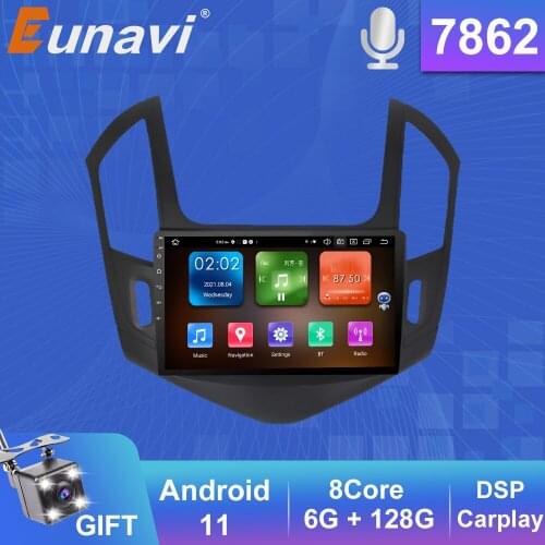 Eunavi 6G+128G QLED Screen Android 11 For Chevrolet Cruze 2013 - 2015 Car Radio Multimedia Video Player Navigation GPS 2 din dvd
