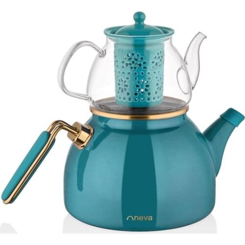 Teapot turkish teapot high quality enamel and ceramic glass teapot brewing tea infuser teapot set teapot authentic tea cooking