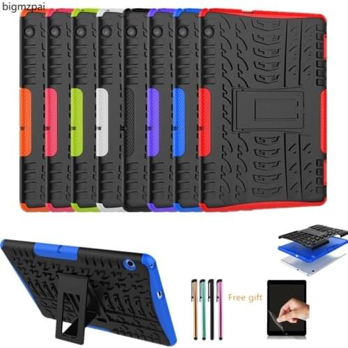T5 Tablet Silicon+PC Cover for Huawei MediaPad T5 10 10.1 inch AGS2-W09 -L09 /L03/W19 case Shockproof Tablet Stand Case+pen+film