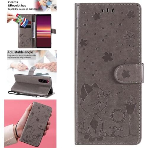 Cases Girly For estuche Sony Xperia 5 Cute Soft TPU Case PU Leather Wallet Book Phone Cover sFor Telefon XZ5 Xperia 2 Ajax soni