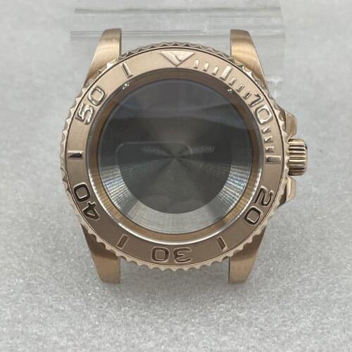 Watch Parts 40.5mm Sapphire CUSN8 Bronze Watch Case Engraved Diver Watch Case Fit NH35 Automatic Movement