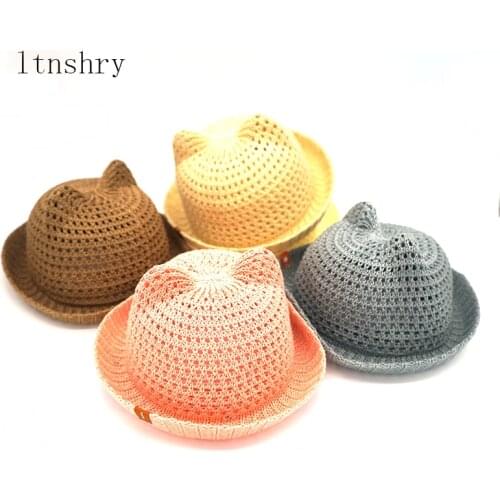 Cotton Baby hats cute Cartoon child Korean cat caps Spring new summer Baby boy girl sun Hats beanies kids breathable
