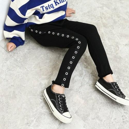 Kids Girls Pencil Pants Autumn Spring New Children Girls Trousers Kids Pants Leggings Girls Bottoms Toddler Kids Clothes Black