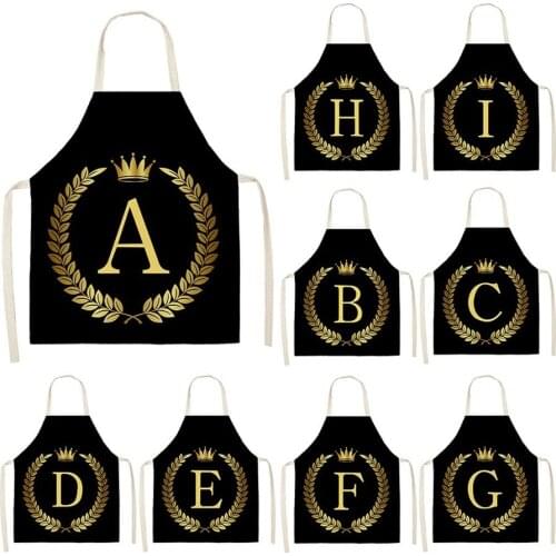 Golden Crown Letter Aprons Black Apron Kitchen Apron for Men Apron Dress Garden Apron Cute Apron Chef Apron Sleeveless Apron