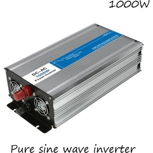 DC-AC 1000W Pure Sine Wave Inverter 12V To 220V Converters Voltage Off Grid Electric Power Supply LED Digital Display USB China