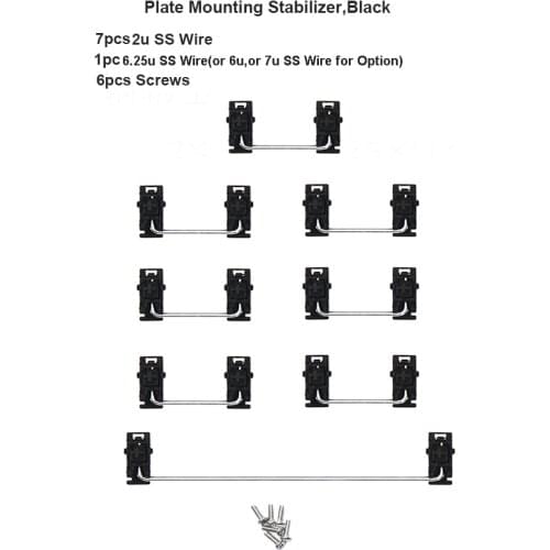 Keycap Stabilizers Cherry Style for Plate Mounting PCB Mounting for Cherry MX Switches Mechanical Keyboards 2u 6u 6.25u 7u