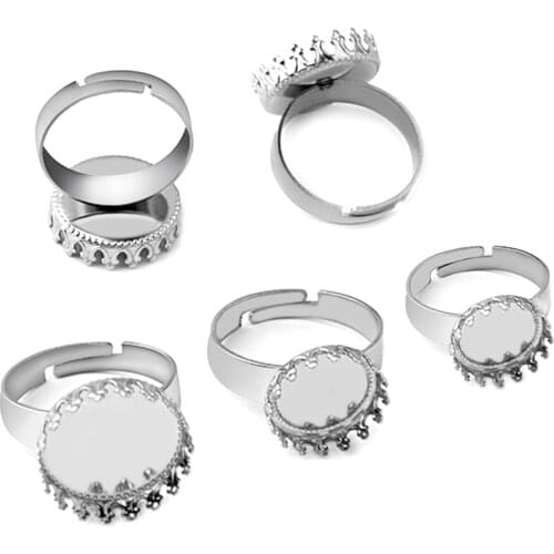 10pcs High Quality 316 Stainless Steel Ring Blank Base Setting for Jewelry Findings Making Fit 12 15 20mm DIY Glass Cabochons