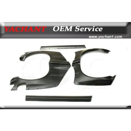 FRP Fiber Glass Kit Fit For Civic Hatchback (EG) PD GP RB Style Front Rear Over Fender Flare Side Skirts 6Pcs