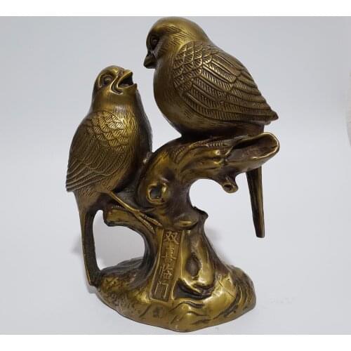 Home decoration copper metal statue, large size love bird, Metal crafts ，Height 21CM, width 18CM