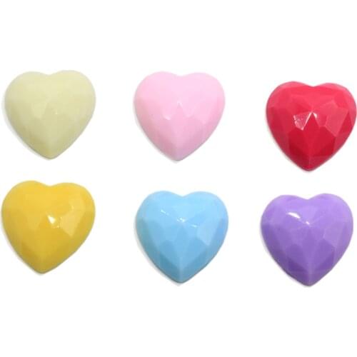 Wholesale 20mm Faceted Lovely Heart Resin Cabochons Flatback Jewelry DIY Ornament Accessories Embellishments Scrapbooking