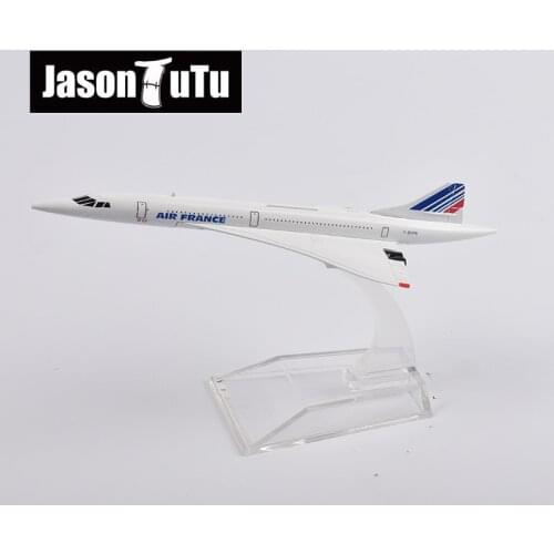 JASON TUTU 16cm Air France Concorde Plane Model Aircraft Diecast Metal 1/400 Scale Airplane Model Gift Collection