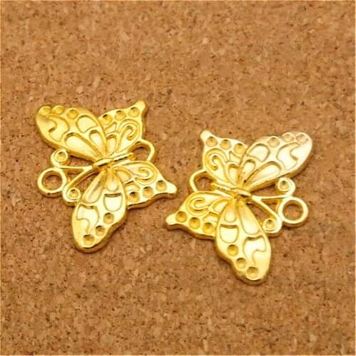 Fashion Beautiful Antique Gold Alloy Pendant Cute butterfly Charms Handmade Craft Diy Jewelry Necklace Bracelet Findings