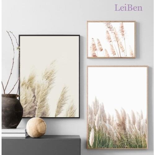 Autumn Landscape Plant Wall Art Poster Nature Reed Canvas Painting and Picture Modern Nordic Home Decoration Living Room Mural