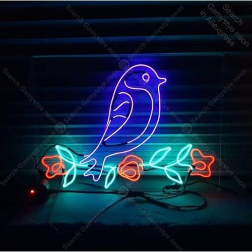 NEON SIGN For Bird and flowers lampara neon sign neon light for Love wedding wall Display custom made decorate vintage lamp