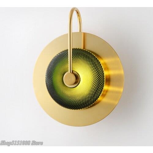 Nordic Modern Glass Wall Lights Luxury Vintage Round LED Wall Lamps Restaurant Living room Balcony Bedroom Home Decor Luminaires