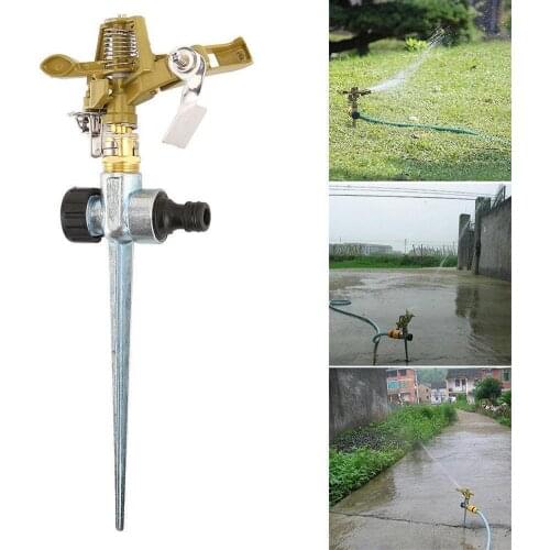 Garden Metal Zinc Alloy Irrigation Sprinkler 360 Degree Rotating Water Nozzle Adjustable Impulse Sprayer Tools Irrigation