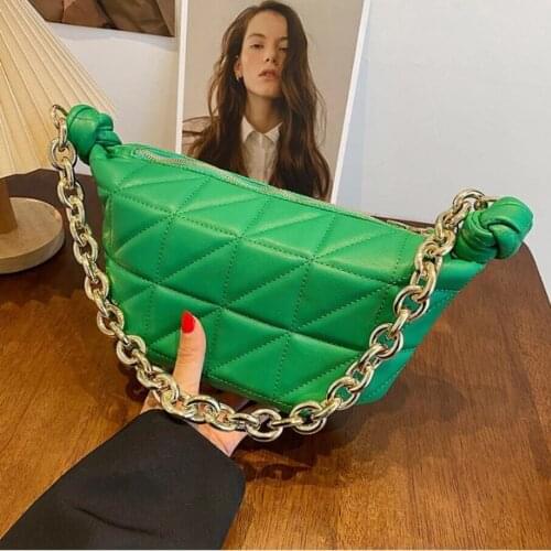 Half Month Underarm Bag 2021 Fashion New High-quality PU Leather Womens Designer Handbag Luxury Brand Chain Shoulder Bags