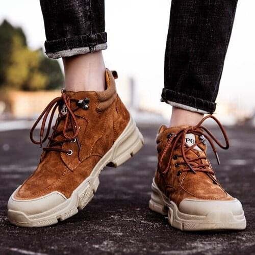 Casual outdoor 2020 leisure hot Mens leather black Sneaker footwear breathable boots fashion shoe sneakers male new flat mens