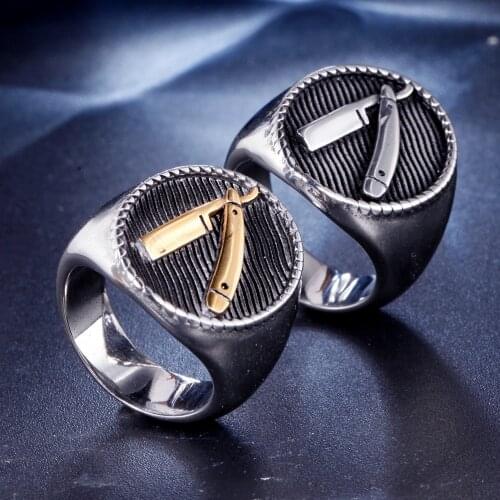 Offers With Free Shipping Wide Stainless Steel Rings Hair Stylist Shaver Titanium Man Birthday Gift For Boyfriend Big Large Ring