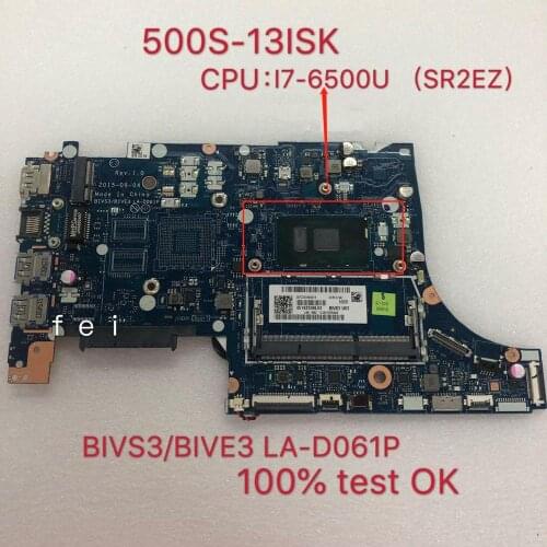 Applicable to 500S-13ISK computer motherboard I7-6500U number LA-D061P FRU 5B20K50511 5B20K50530 5B20K50533 5B20K50532