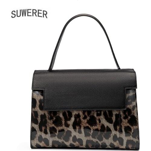 2021 New Luxury Designer Fashion leopard Real Cowhide Leather Handbags sac de luxe femme Womens genuine handbag Female bag